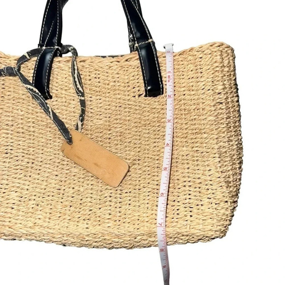 Vintage Ralph Lauren Polo Jean tan wicker bag with‎ blue bandana inside - Picture 8 of 8